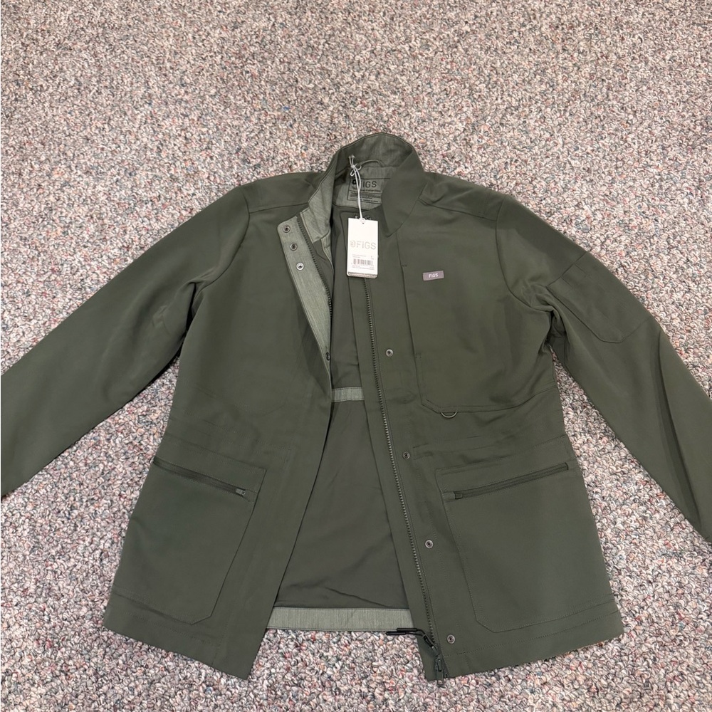 NWT Figs Page Scrub Jacket Moss S